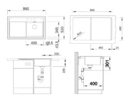 Blanco Zenar 45 - Fregadero De Silgranite, 860x510 Mm, Con Control De Desagüe, InFino, Gris 527359 -Blanco 6afd2121a117532f6ccb1bc4
