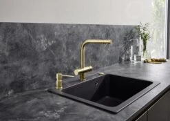 Blanco Fontas II - Grifo De Fregadero Con Filtración De Agua, Oro Satinado 526692 -Blanco 6c02ab8ec652dfe96a32b4c5