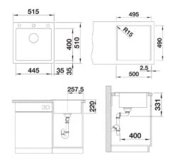Blanco Pleon 5 - Fregadero De Silgranite, 515x510 Mm, Con Control De Desagüe, InFino, Blanco Suave 527134 -Blanco 6c31f55ade37f593742b065a