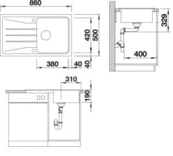 Blanco Sona 5 - Fregadero De Silgranite, 860x500 Mm, Café 519679 -Blanco 6f65da1cc3334ef3d49c86bf