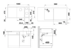 Blanco Axia III 6 - Fregadero De Silgranite, 1000x510 Mm, Con Control De Desagüe Y Accesorios, InFino, Aluminio 524655 -Blanco 717660f84d511fbeeadf6c45