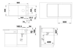 Blanco Axia III 5 - Fregadero De Silgranite, 905x500 Mm, Con Accesorios, InFino, Gris 527225 -Blanco 7326ef94ff3ae574535d404e 1