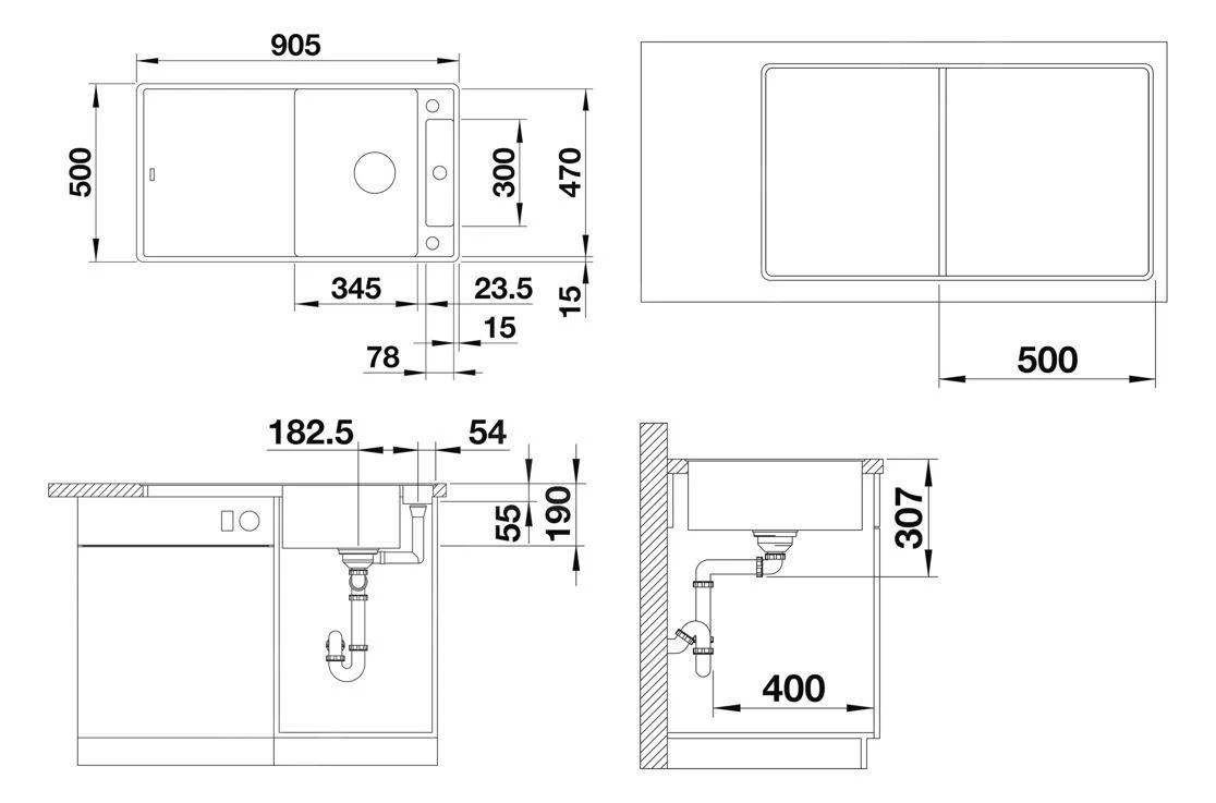 Blanco Axia III 5 - Fregadero De Silgranite, 905x500 Mm, Con Accesorios, InFino, Gris 527224 4 Blanco Axia III 5 - Fregadero De Silgranite, 905x500 Mm, Con Accesorios, InFino, Gris 527224 - Imagen 2