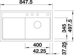 Blanco Zenar 45 - Fregadero De Silgranite, 848x498 Mm, Con Control De Desagüe, Negro 526043 -Blanco 73828ca449b71d9f421e91ec 1