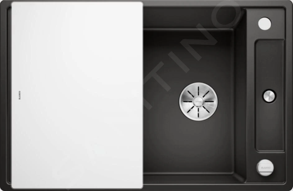 Blanco Axia III 45 - Fregadero De Silgranite, 780x510 Mm, Con Control De Desagüe Y Con Accesorios, Negro 525840 6 Blanco Axia III 45 - Fregadero De Silgranite, 780x510 Mm, Con Control De Desagüe Y Con Accesorios, Negro 525840 - Imagen 4