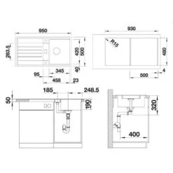 Blanco Lexa 5 - Fregadero De Silgranite, 950x500 Mm, InFino, Aluminium 524922 -Blanco 7566ad3522e042062068dd2e