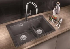 Blanco Pleon 6 Split - Fregadero De Silgranite, 615x510 Mm, Negro 525955 -Blanco 768598c77a5f68095b0141cd