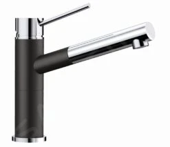 Blanco Alta S - Grifo De Fregadero Con Salida Extraíble, Negro/cromo 526161