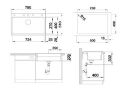 Blanco Etagon 8 - Fregadero De Silgranite, 780x510 Mm, Con Accesorios, InFino, Blanco Suave 527079 -Blanco 7d9e8e92a9b6667047d28ce1