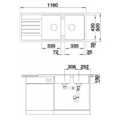 Blanco Legra 8 - Fregadero De Silgranite, 1160x500 Mm, Antracita 523163 -Blanco 8377de91e1efe3d6268c72b3