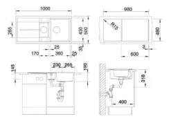 Blanco Metra 6 - Fregadero De Silgranite, 1000x500 Mm, Con Control De Desagüe Y Accesorios, Blanco Suave 527116 -Blanco 83d2368a3ae594ce8b7d4b25