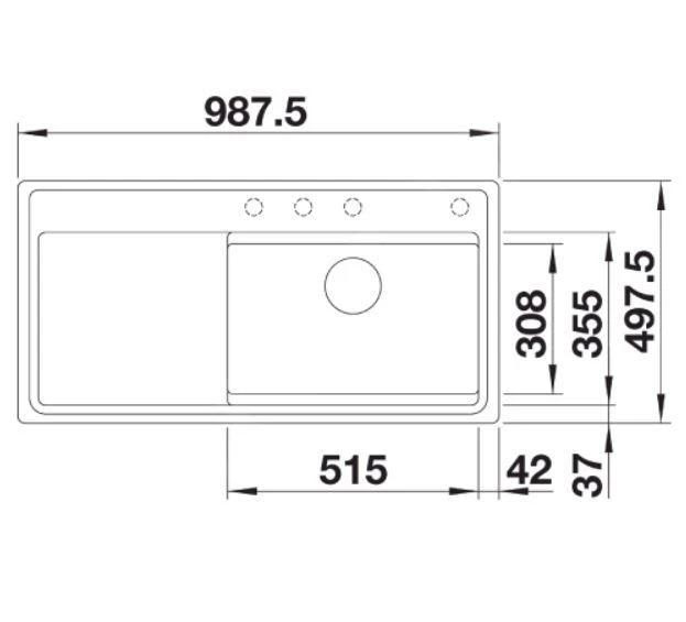 Blanco Zenar XL 6 - Fregadero De Silgranite, 988x498 Mm, Con Control De Desagüe, Negro 526065 4 Blanco Zenar XL 6 - Fregadero De Silgranite, 988x498 Mm, Con Control De Desagüe, Negro 526065 - Imagen 2