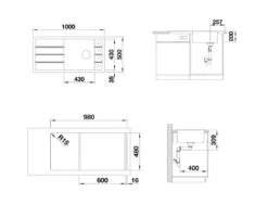 Blanco Faron XL 6 - Fregadero De Silgranite, 1000x500 Mm, Roca Gris 524804 -Blanco 879bfda0fcd769229ef43fab 1