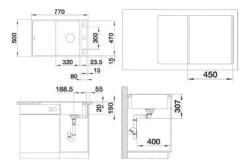Blanco Axia III 45 - Fregadero De Silgranite, 770x500 Mm, Con Control De Desagüe Y Accesorios, InFino, Roca Gris 523194 -Blanco 8843d241061c5536743c02ed 3