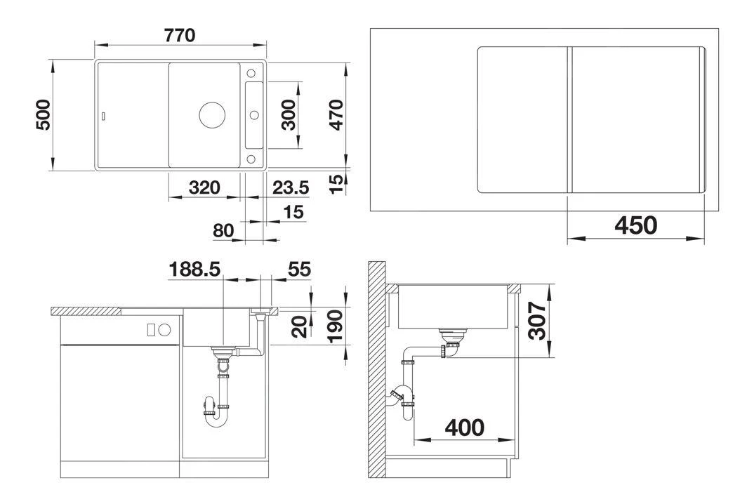 Blanco Axia III 45 - Fregadero De Silgranite, 770x500 Mm, Con Control De Desagüe Y Accesorios, InFino, Roca Gris 523200 4 Blanco Axia III 45 - Fregadero De Silgranite, 770x500 Mm, Con Control De Desagüe Y Accesorios, InFino, Roca Gris 523200 - Imagen 2