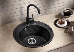 Blanco Riona 45 - Fregadero De Silgranite, Diámetro 500 Mm, Negro 526095 -Blanco 89889b77a170cb09797292ef