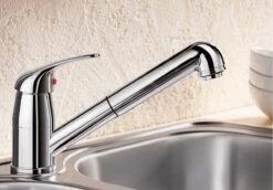 Blanco Daras S - Grifo De Fregadero Con Salida Extraíble, Cromo 517731 -Blanco 8a438710f76a3261f119b276