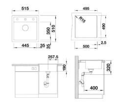 Blanco Dalago 5 - Fregadero De Silgranite, 515x510 Mm, Con Control De Desagüe, Blanco Suave 527061 -Blanco 8b929953acd48f1f3c4a570a