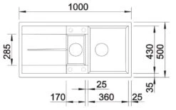 Blanco Metra 6 - Fregadero De Silgranite, 1000x500 Mm, Antracita 513230 -Blanco 9392a11ab1828973ba43d0e3