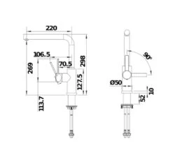 Blanco Lanora F - Grifo De Fregadero, Plegable Bajo Ventana, Acero Inoxidable Cepillado 526179 -Blanco 945896b05e21cd6297b1eb84