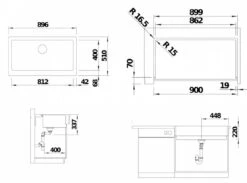 Blanco Vintera XL 9 - Fregadero De Silgranite, 896x510 Mm, Roca Gris 526102 -Blanco 951b23077a2603a0bdb7cf8e