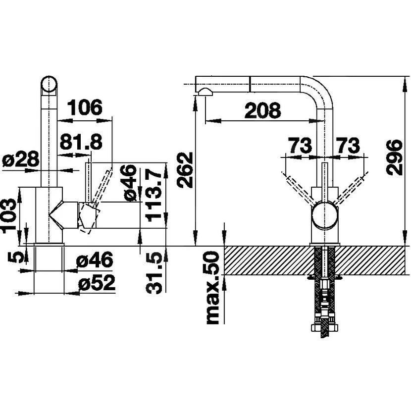 Blanco Mila S - Grifo De Fregadero Con Salida Extraíble, Cromo 519810 4 Blanco Mila S - Grifo De Fregadero Con Salida Extraíble, Cromo 519810 - Imagen 2