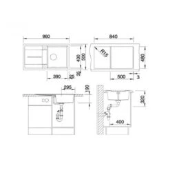 Blanco Metra 5 - Fregadero De Silgranite, 860x500 Mm, Con Control De Desagüe, Antracita 513044 -Blanco 971e1fd68a32ff45d47e1695