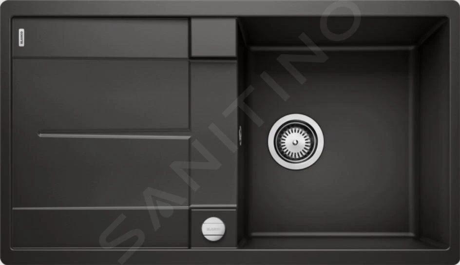 Blanco Metra 5 - Fregadero De Silgranite, 850x490 Mm, Con Control De Desagüe, Negro 525921 3 Blanco Metra 5 - Fregadero De Silgranite, 850x490 Mm, Con Control De Desagüe, Negro 525921