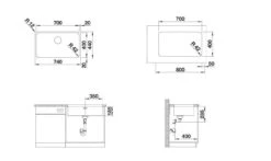 Blanco Solis 700 - Fregadero, 740x440 Mm, Acero Inoxidable Cepillado 526125 -Blanco 9e6c54adebf660f893007189