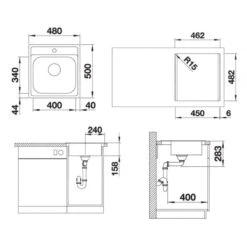 Blanco Dana - Fregadero, 480x500 Mm, Acero Inoxidable 525322 -Blanco 9fdcc6c7892af562687cfd1f