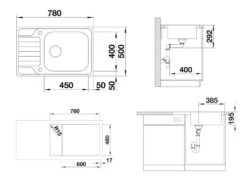 Blanco Dinas XL 6 - Fregadero, 780x500 Mm, Con Control De Desagüe, Acero Inoxidable Cepillado 525120 -Blanco a3ce86c1b72553f4402221ab