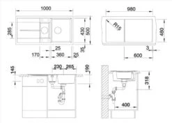 Blanco Metra 6 - Fregadero Silgranite, 1000x500 Mm, Roca Gris 518878 5 Blanco Metra 6 - Fregadero Silgranite, 1000x500 Mm, Roca Gris 518878 -Blanco a561540cda2bb7bf4f636e7b