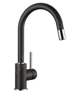 Blanco Mida S - Grifo De Fregadero Con Salida Extraíble, Negro/cromo 526146