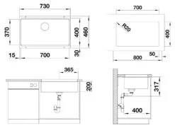Blanco Etagon 700 - Fregadero De Silgranite, 730x460 Mm, Con Correderas, Roca Gris 525168 -Blanco a9f125bf477a197216c9e798