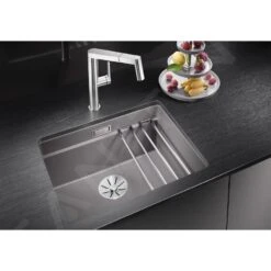 Blanco Etagon 500 - Fregadero De Silgranite, 530x460 Mm, Con Guías Deslizantes, Aluminio 522229 -Blanco ab601fedffe36d83711855a8