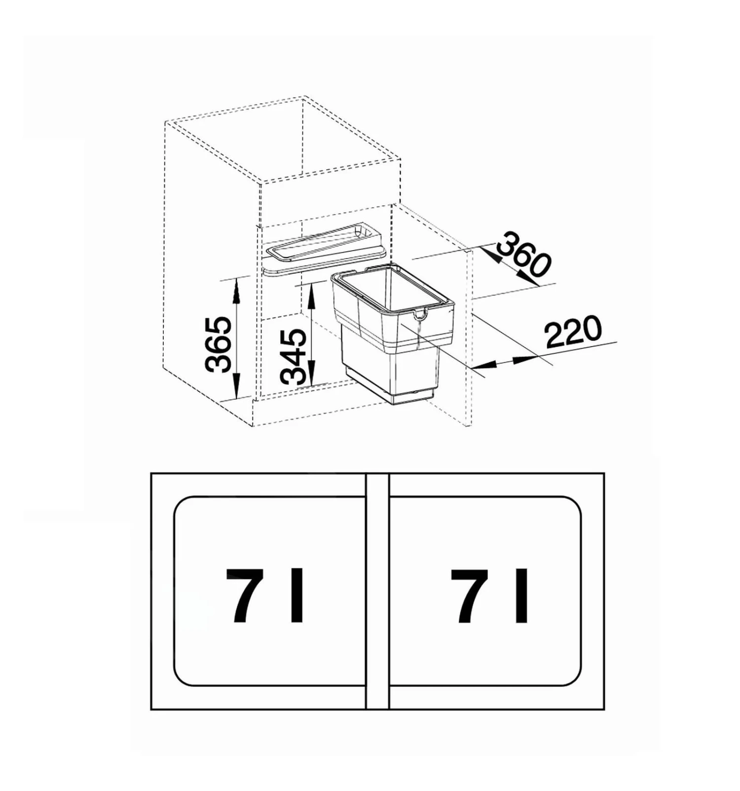 Blanco Singolo S - Cubo De Basura Extraíble, Capacidad 14 L 512881 4 Blanco Singolo S - Cubo De Basura Extraíble, Capacidad 14 L 512881 - Imagen 2