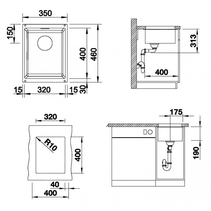 Blanco Subline 320 - Fregadero De Silgranite, 350x460 Mm, Café 523415 4 Blanco Subline 320 - Fregadero De Silgranite, 350x460 Mm, Café 523415 - Imagen 2