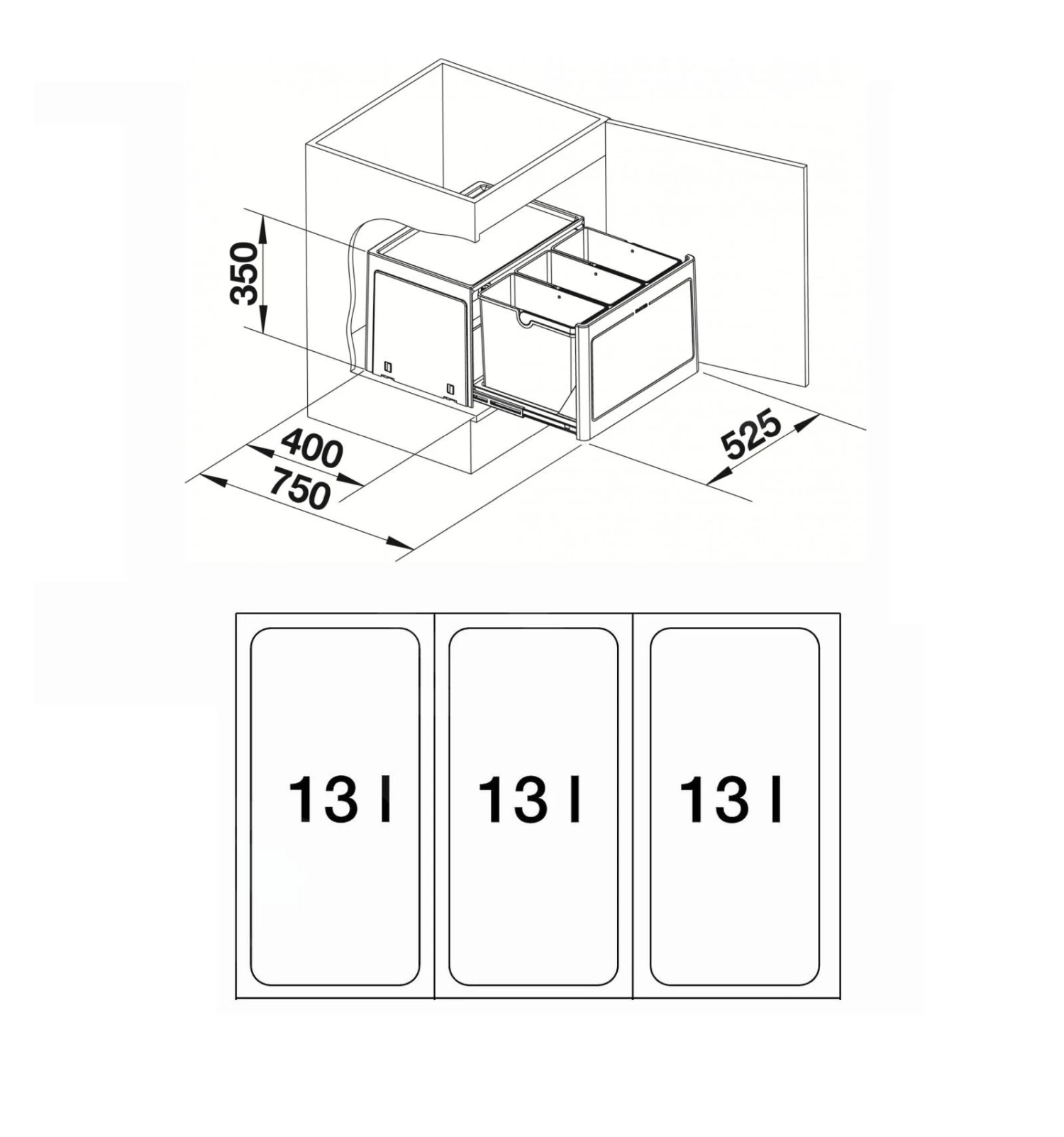 Blanco Botton Pro - Cubo De Basura Extraíble, Con Separación, Capacidad 39 L 517469 4 Blanco Botton Pro - Cubo De Basura Extraíble, Con Separación, Capacidad 39 L 517469 - Imagen 2