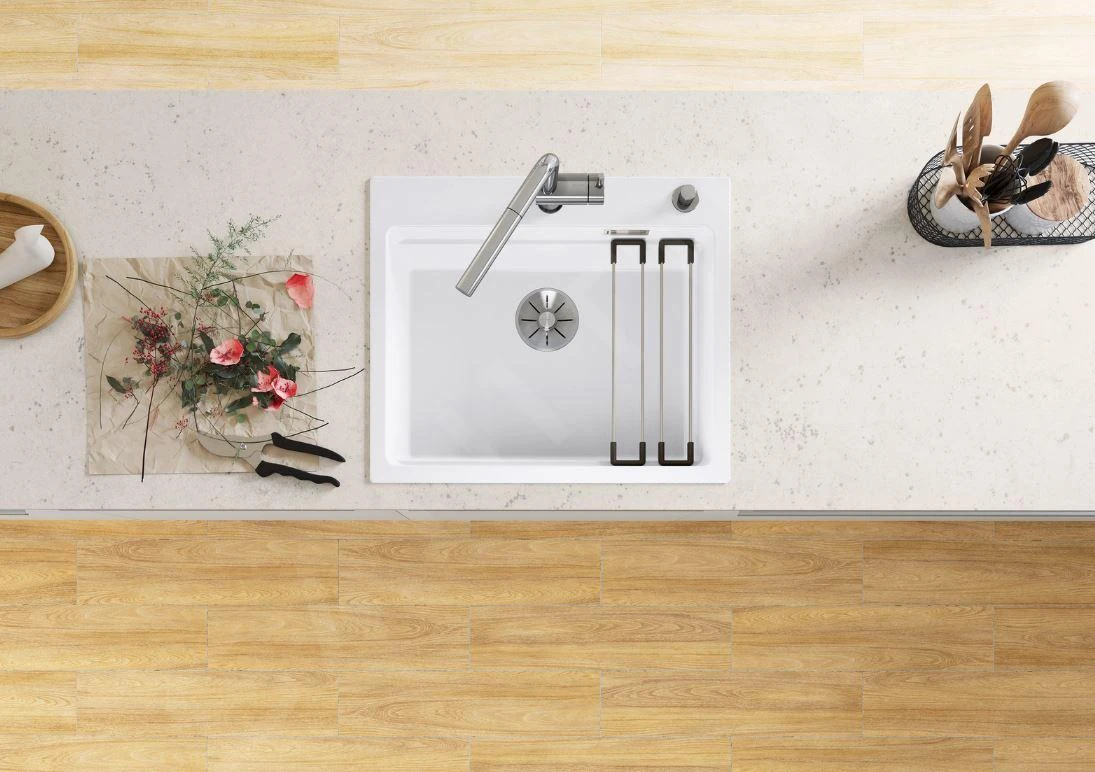 Blanco Etagon 6 - Fregadero De Cerámica, 584x510 Mm, Con Control De Desagüe Y Accesorios, InFino, Blanco 525156 6 Blanco Etagon 6 - Fregadero De Cerámica, 584x510 Mm, Con Control De Desagüe Y Accesorios, InFino, Blanco 525156 - Imagen 4