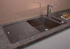 Blanco Axia III XL 6 - Fregadero De Silgranite, 990x500 Mm, Con Control De Desagüe Y Con Accesorios, Negro 525859 -Blanco b048927562ee858095b5ecdc