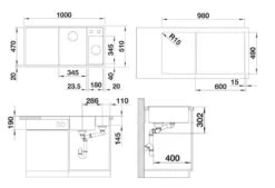 Blanco Axia III 6 - Fregadero De Silgranite, 1000x510 Mm, Con Control De Desagüe Y Accesorios, InFino, Blanco 524647 -Blanco b2ad6256371ad0e081881c12