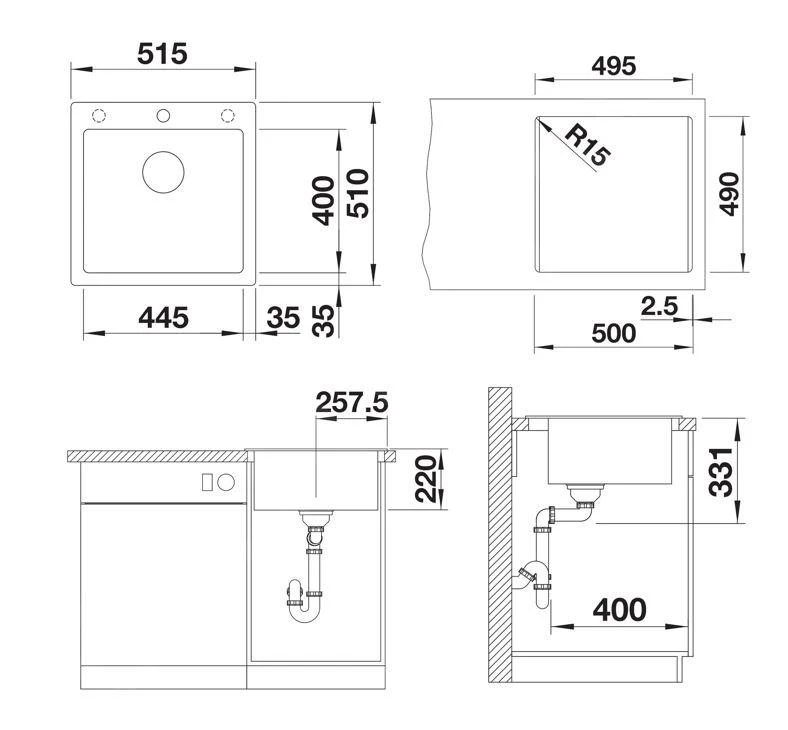 Blanco Pleon 5 - Fregadero De Silgranite, 515x510 Mm, InFino, Blanco Suave 527135 4 Blanco Pleon 5 - Fregadero De Silgranite, 515x510 Mm, InFino, Blanco Suave 527135 - Imagen 2