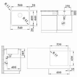 Blanco Solis 500 - Fregadero, 540x440 Mm, Acero Inoxidable Cepillado 526123 -Blanco c2580b70576ecd2d525f7750