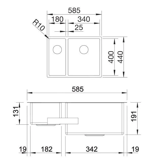 Blanco Claron 340/180 - Fregadero, 585x440 Mm, InFino, Acero Inoxidable 521607 4 Blanco Claron 340/180 - Fregadero, 585x440 Mm, InFino, Acero Inoxidable 521607 - Imagen 2
