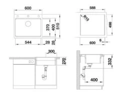 Blanco Etagon 6 - Fregadero De Silgranite, 600x510 Mm, Con Accesorios, InFino, Blanco 524543 -Blanco c48a9f0cd57f9bcee919dc6f