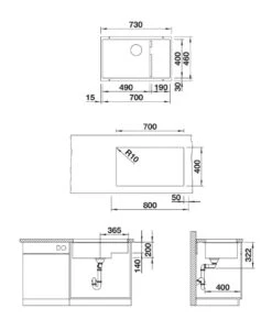 Blanco Subline 700 - Fregadero De Silgranite, 730x460 Mm, Antracita 523538 -Blanco c6d78445f20403010584a522