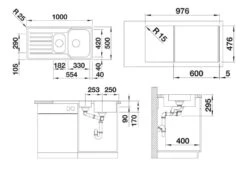 Blanco Lantos II - Fregadero, 1000x500 Mm, Acero Inoxidable Cepillado 526626 -Blanco c7e02f9f51ac8de0d8e4d933