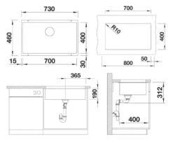 Blanco Subline 700 - Fregadero De Silgranite, 730x460 Mm, InFino, Gris 527356 -Blanco ced8817180a8b82988c63add