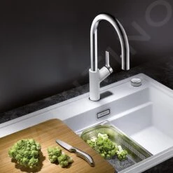 Blanco Carena S - Grifo De Fregadero Con Ducha Extraíble, Blanco/cromo 521368 -Blanco cff22d67ba0281abeff9b96d