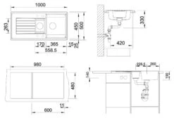 Blanco Zia 6 - Fregadero De Silgranite, 1000x500 Mm, Con Control De Desagüe, Antracita 514740 -Blanco d32469d393a1eeddb05c11a3